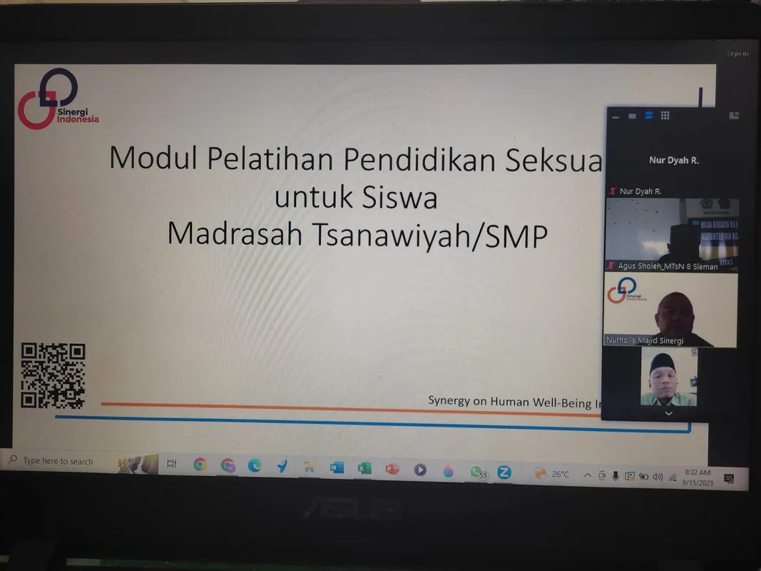 MTsN 8 Sleman Rapat Via Zoom Dengan SSI, Siap Bekerjasama untuk Meningkatkan Kapasitas Peserta Didik entang Pendidikan Seks