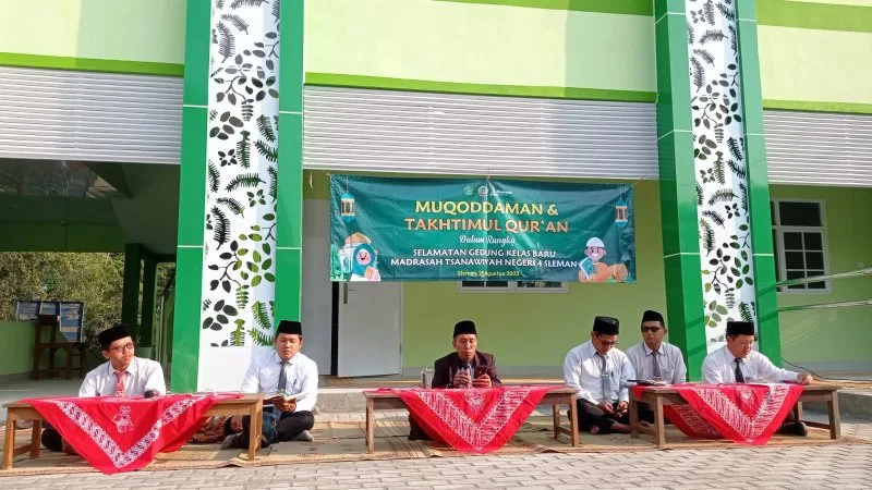 Tempati Ruang Kelas Baru, MTsN 4 Sleman Adakan Muqoddaman dan Takhtimul Qur’an