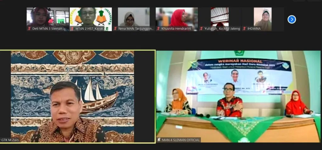 MAN 4 Sleman Gelar Webinar Nasional, Direktur GTK Madrasah RI Tumbuhkembangkan Ekosistem dan Milieu Akademik