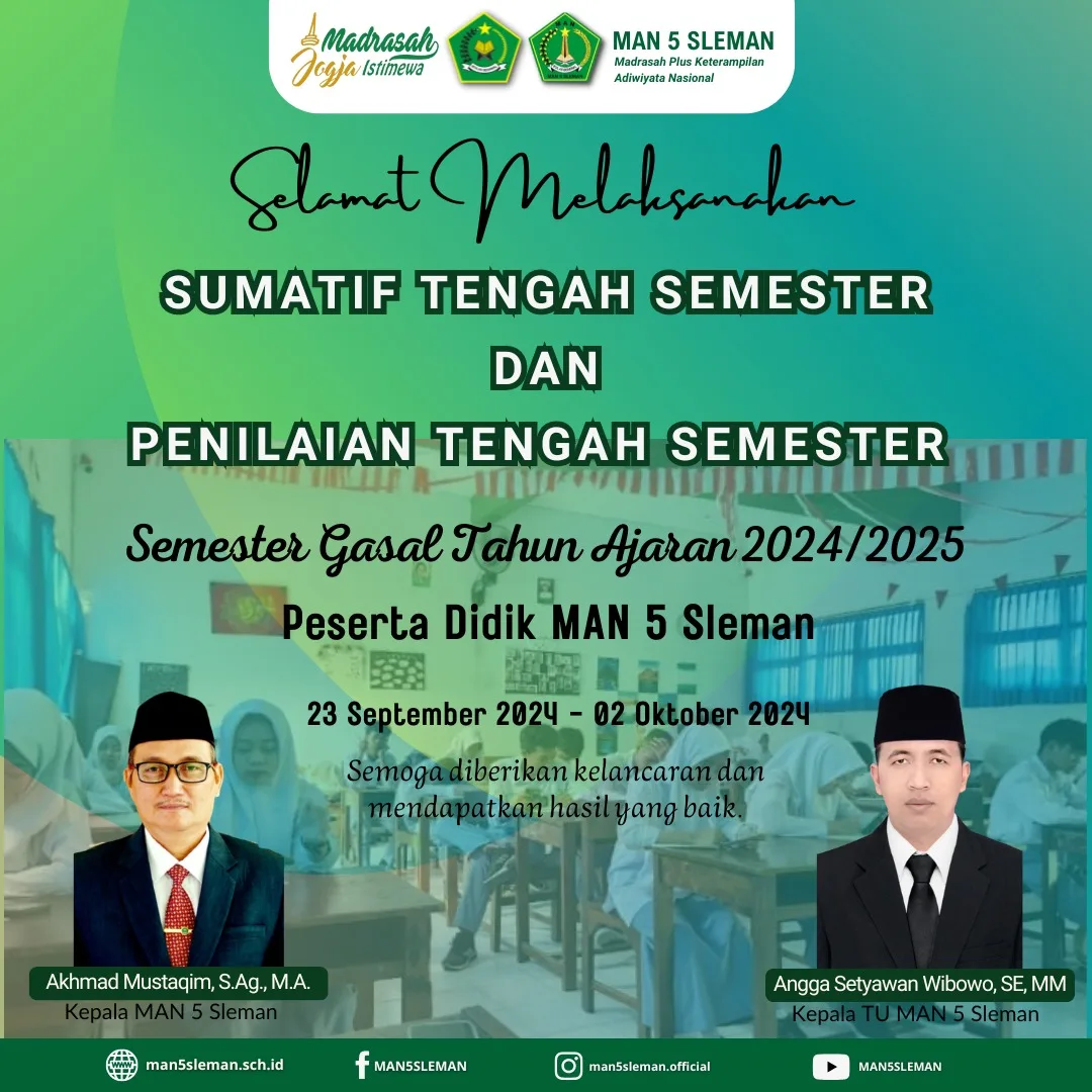 Berbasis Digital, Pelaksanaan Penilaian Tengah Semester / Sumatif Tengah Semester MAN 5 Sleman Berjalan Lancar