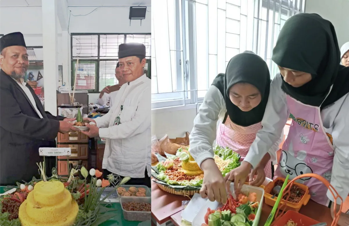 Lomba Menghias Tumpeng di MTsN 1 Sleman Meriahkan Hari Santri 2024