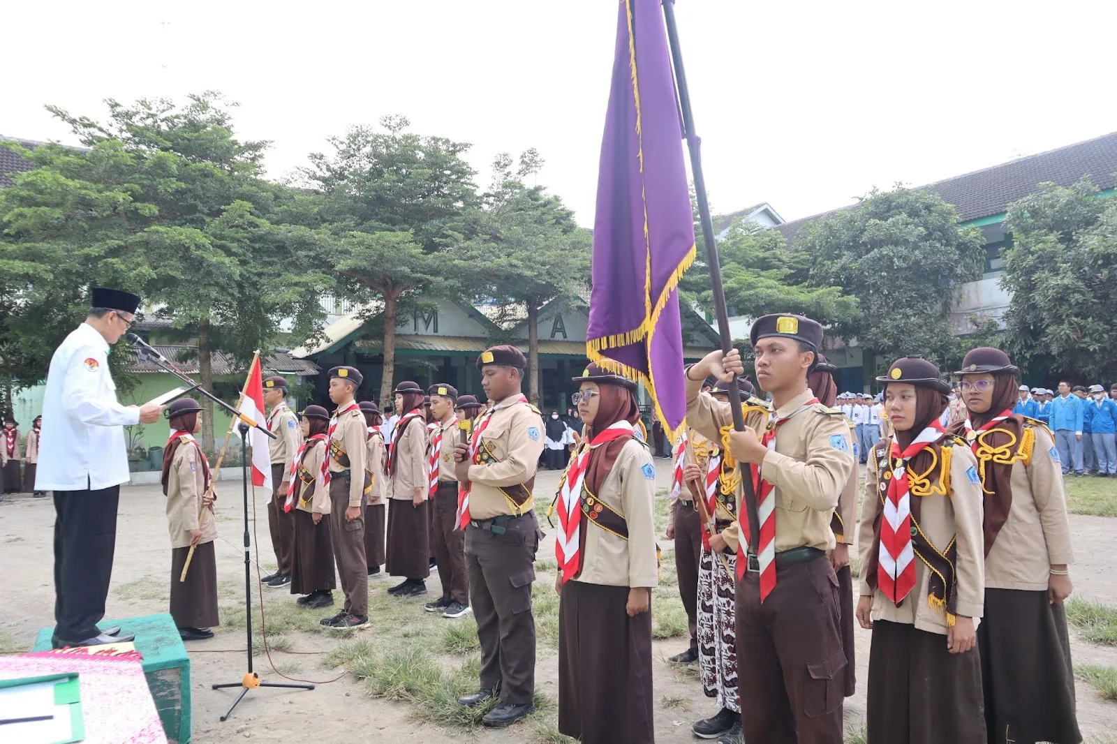 Peringati Hari Sumpah Pemuda,  Siswa MAN 5 Sleman Ikuti Upacara Sekaligus Pelantikan Dewan Ambalan