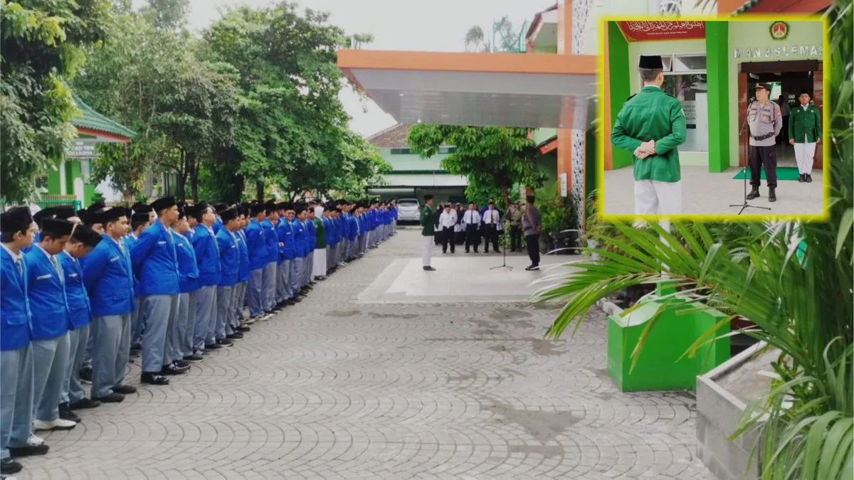Kanit Binmas Polsek Mlati Pimpin Apel di MAN 3 Sleman