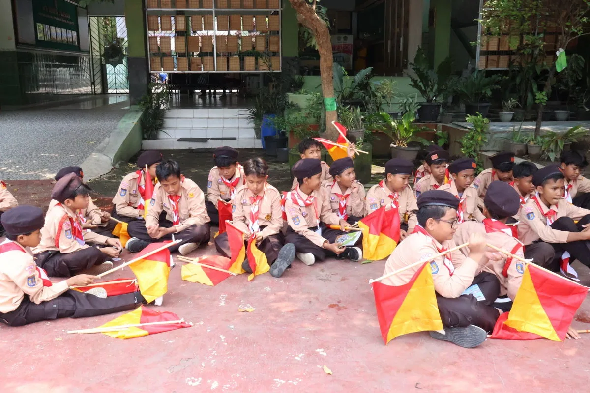 Unjuk Keahlian Simaphore Warnai Lomba Tingkat I Gugus Depan MTsN 8 Sleman