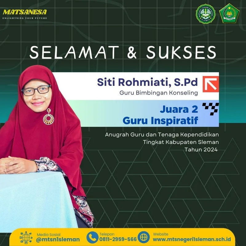 Penghargaan Guru Inspiratif 2024, MTsN 1 Sleman Kembali Berprestasi