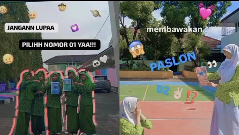 Sambut Pemilihan Ketua OSIS di MTs N 3 Sleman, Para Siswa Ramaikan Kampanye