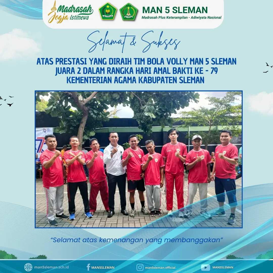 Tim Bola Voli MAN 5 Sleman Raih Juara 2 pada Hari Amal Bakti ke-79 Kemenag