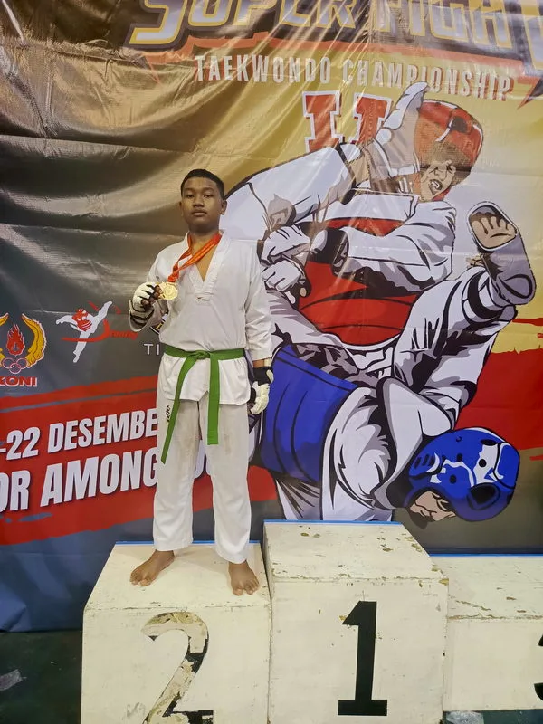Hanif Darpa Athaya Siswa MTsN 9 Sleman Raih Juara 2 Kyorugi Cadet Putra U65 Kg