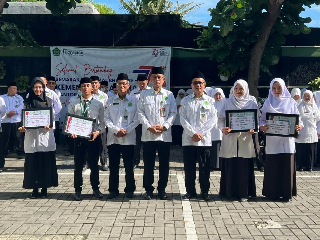 MTsN 8 Sleman Raih Juara I Lomba Video Kreasi HAB Ke-79 Kemenag Sleman