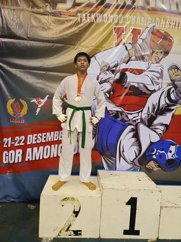 Ardiansyah Minan Zuhri Siswa MTsN 9 Sleman Raih Juara 2 Kyorugi Yunior Putra U63 Kg