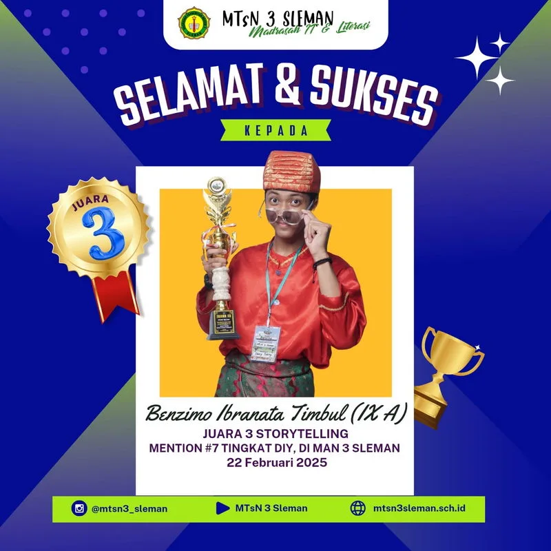 Siswa MTsN 3 Sleman Sabet Perungu pada Story Telling MENTION #7