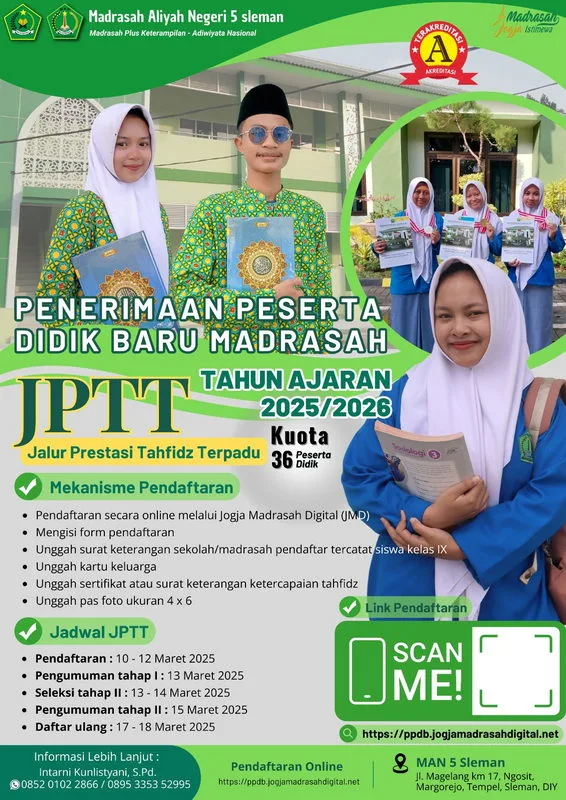 MAN 5 Sleman Laksanakan PPDB Jalur JPTT