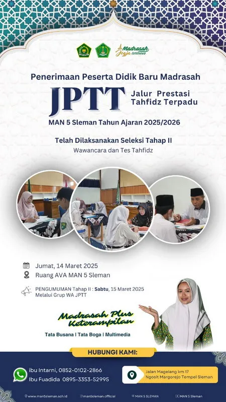 MAN 5 Sleman Adakan Seleksi Tahap II JPTT