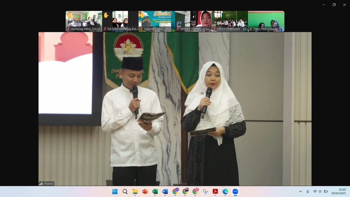 Kamad MTsN 9 Sleman Ikuti Syawalan Nasional Bersama Kemenag RI secara Virtual