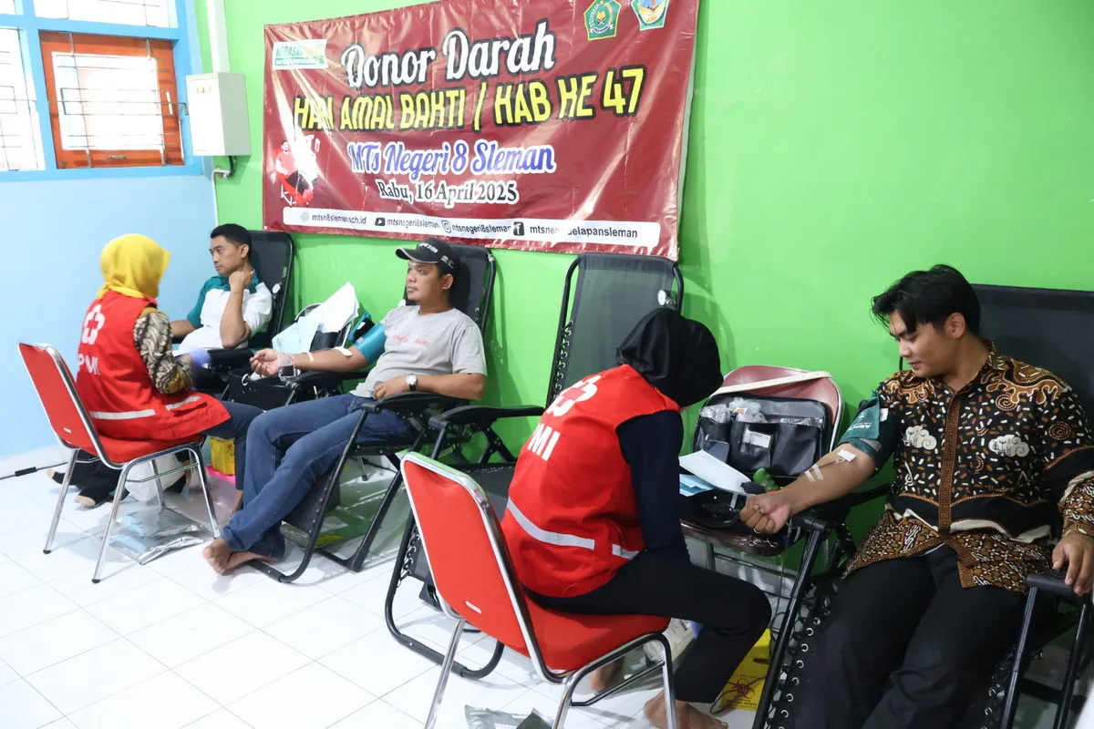 MTsN 8 Sleman Gelar Aksi Donor Darah dalam Rangka HAB Ke-47
