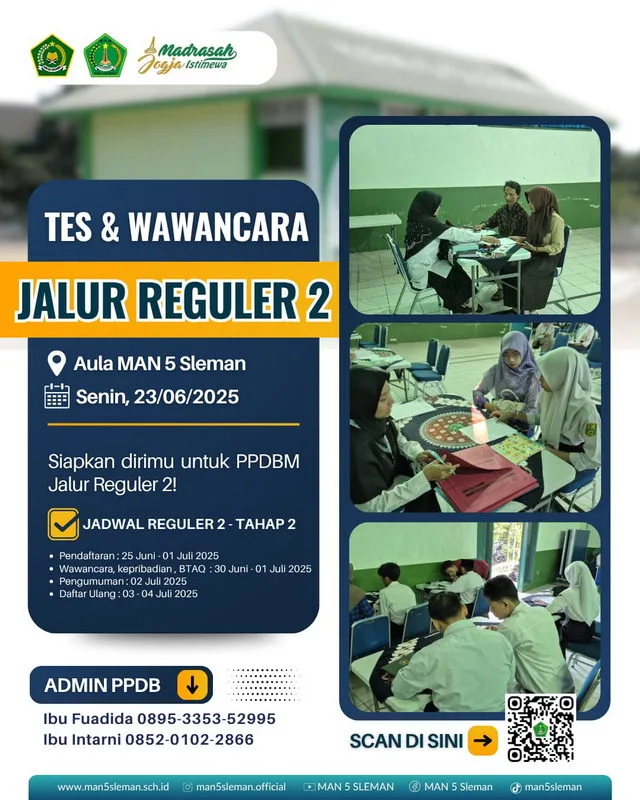 𝙈𝘼𝙉 𝟱 𝙎𝙡𝙚𝙢𝙖𝙣 Gelar Wawancara Tes Reguler 2 Tahap 1 PPDBM