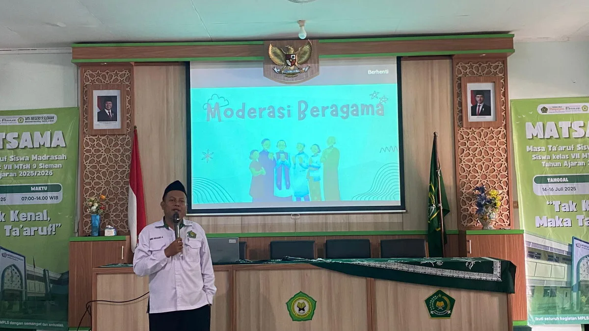Siswa Baru MTsN 9 Sleman Dapatkan Materi Moderasi Beragama dalam Kegiatan MATSAMA