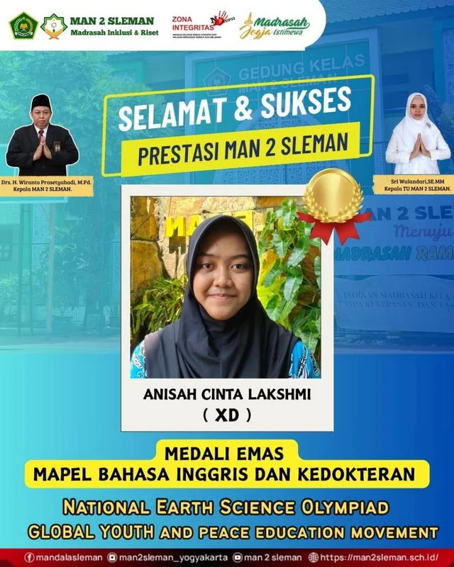 Gemilang! Siswa MAN 2 Sleman Raih Medali Emas pada National Earth Science Olimpiad (NESO)