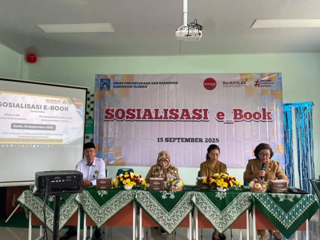 Perpusda Sleman Gandeng MTsN 10 Sosialisasikan Layanan e-Book