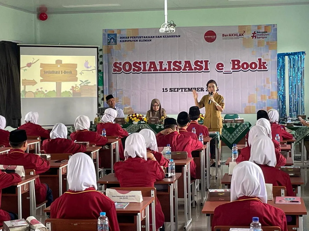 MTsN 10 Sleman Dapat Pencerahan Literasi dari Sosialisasi E-Book Perpusd