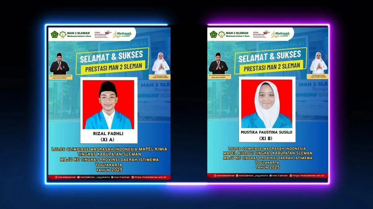 Dua Siswa MAN 2 Sleman Lolos Olimpiade Madrasah Indonesia (OMI) Tingkat Kabupaten, Siap Berlaga di Provinsi