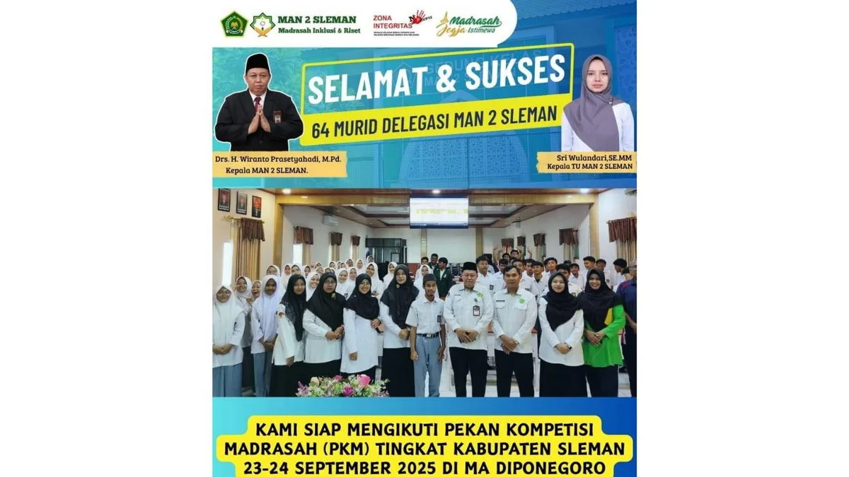 64 Siswa Delegasi MAN 2 Sleman Siap Berlaga di Pekan Kompetisi Madrasah Tingkat Kabupaten Sleman