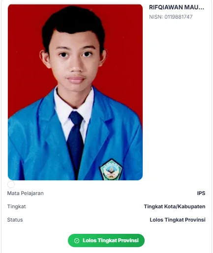 Bangga! Siswa MTsN 8 Sleman Lolos OMI 2025 Bidang IPS Tingkat Provinsi
