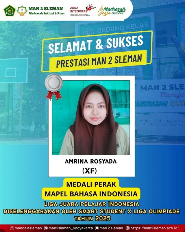 Bangga, Siswa MAN 2 Sleman Torehkan Prestasi Medali Perak di Liga Juara Pelajar Indonesia
