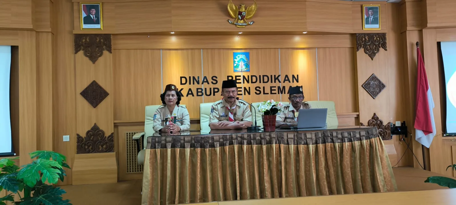 Kamabigus MTsN 8 Sleman Ikuti Upacara Pembukaan Bimtek Akreditasi Gugus Depan Pramuka