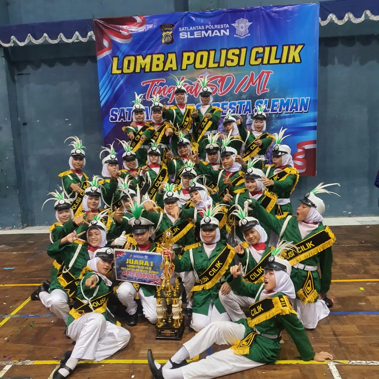 Gemilang, Tim Polisi Cilik MIN 2 Sleman Raih Juara 1 Lomba Polisi Cilik se-Kabupaten Sleman