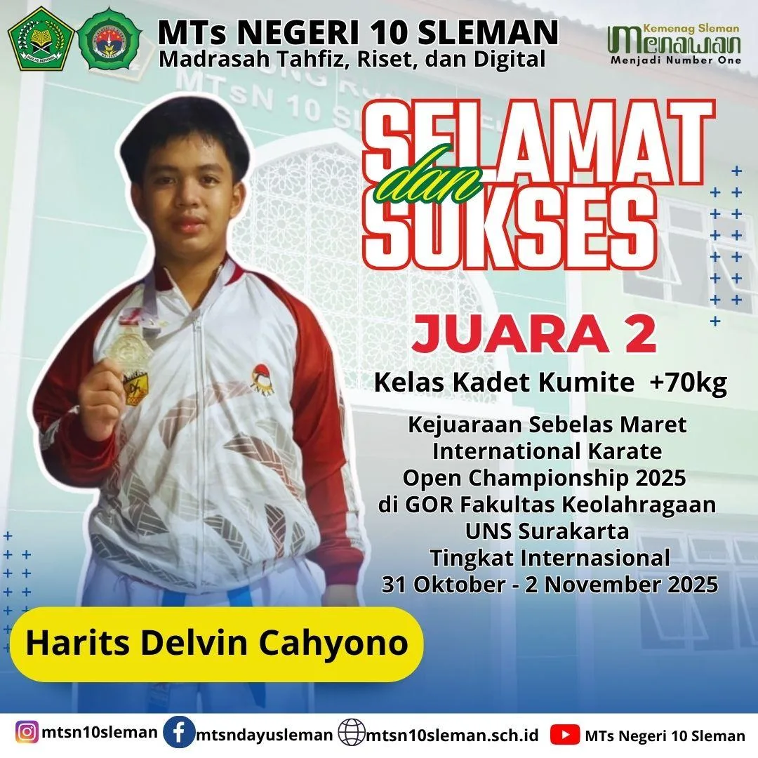 Karateka MTsN 10 Sleman Berlaga di Kejuaraan Internasional Karate UNS 2025