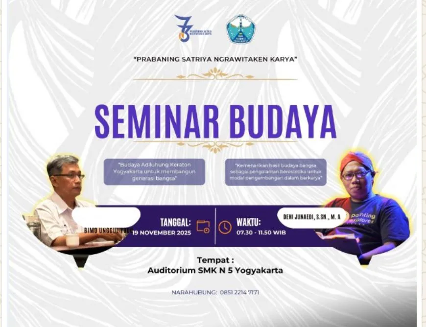 Guru MTsN 10 Sleman Ikuti Seminar Budaya HUT ke-73 SMKN 5 Yogyakarta: Menggali Nilai Estetika Budaya untuk Berkarya