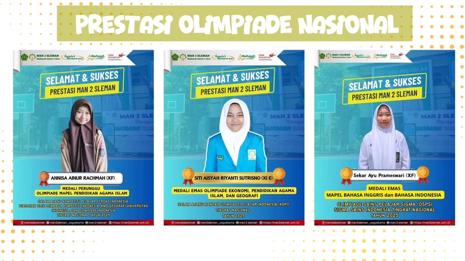 Prestasi Beruntun: Siswa MAN 2 Sleman Raih Medali di Beragam Kompetisi Nasional