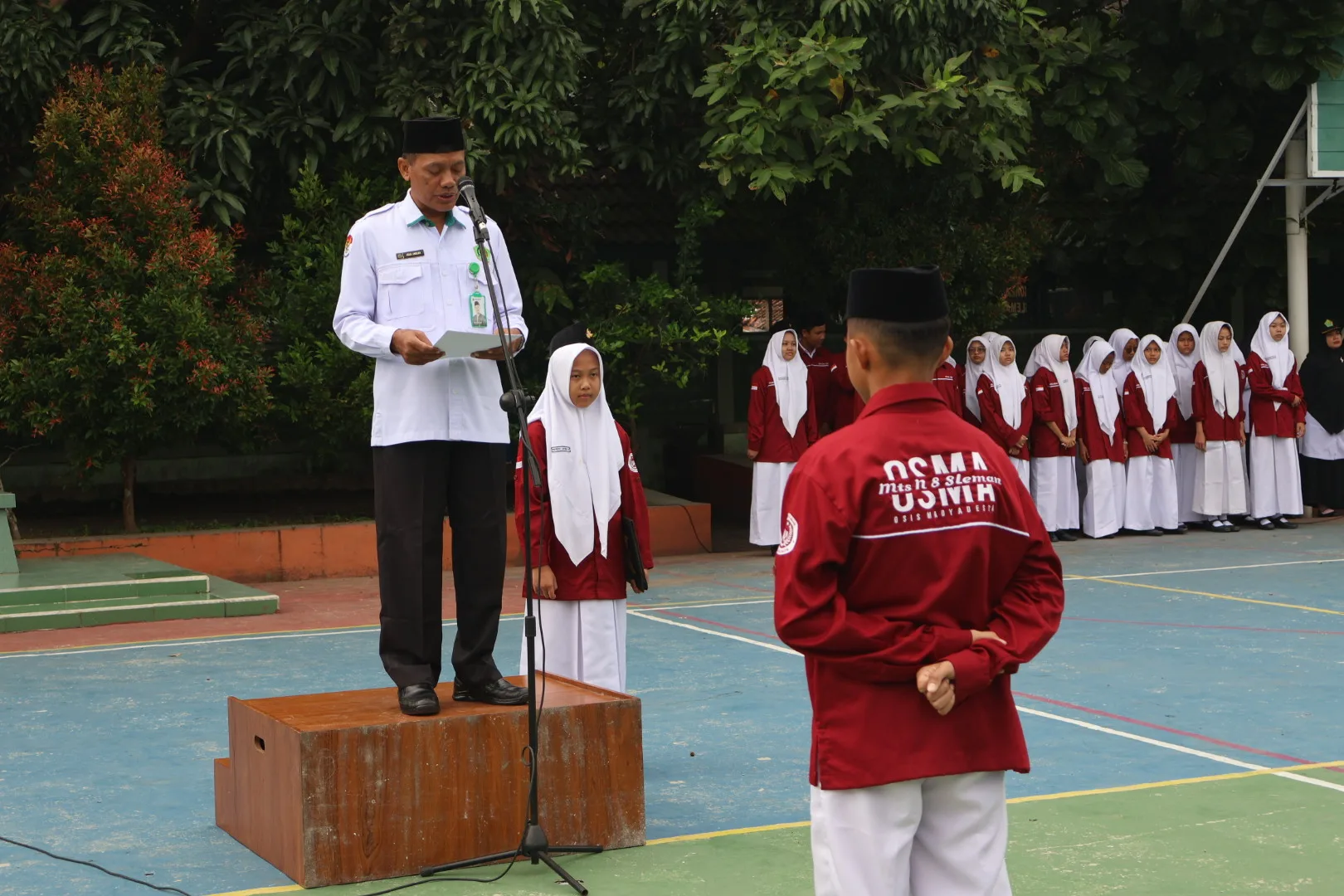 Upacara HAB ke-80 Kemenag RI, Pembina Upacara MTsN 8 Sleman Bacakan Amanat Menteri Agama RI