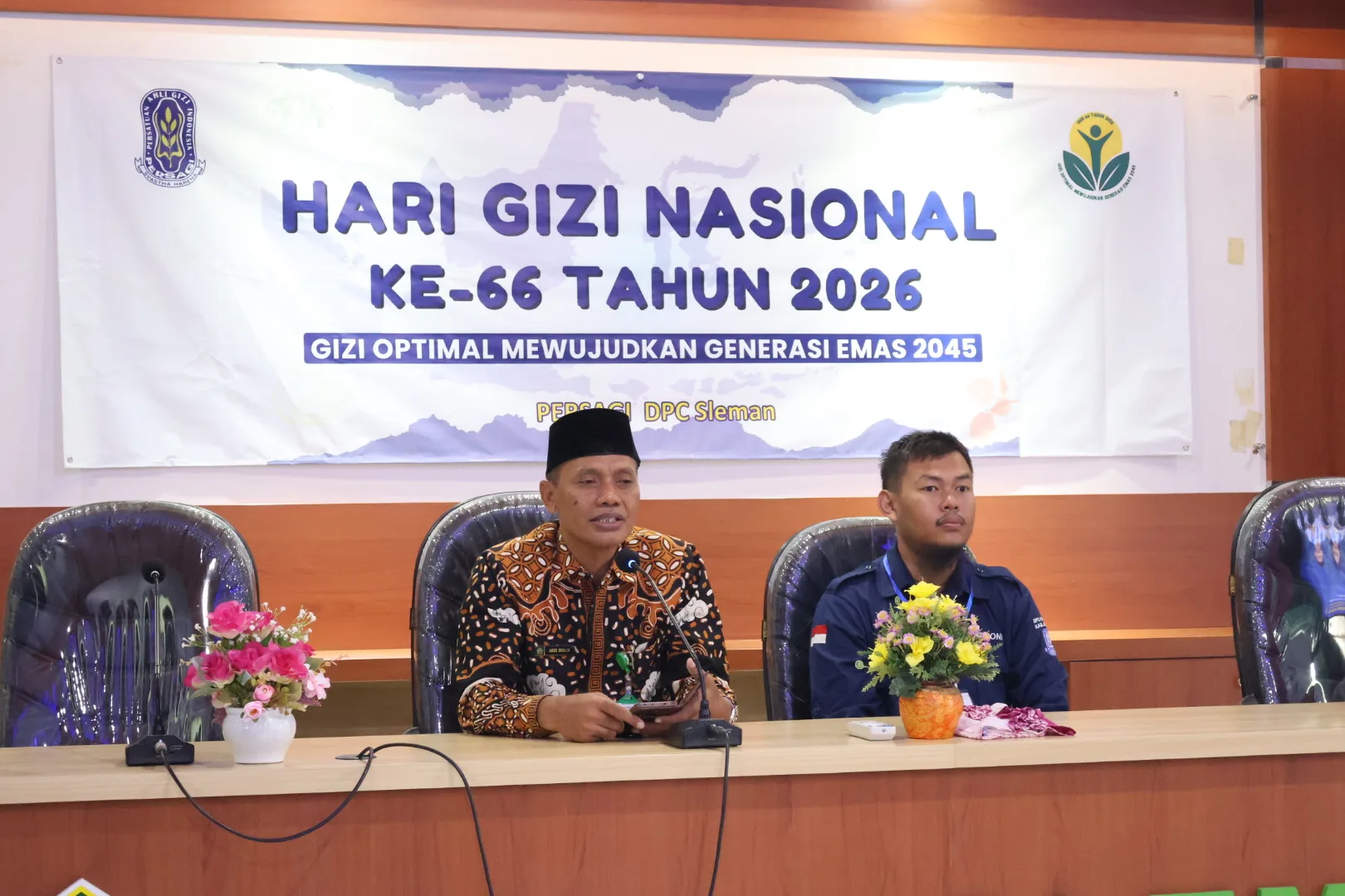 Kepala MTsN 8 Sleman Sampaikan Sambutan pada Edukasi Gizi Nasional Hari Gizi Nasional ke-66