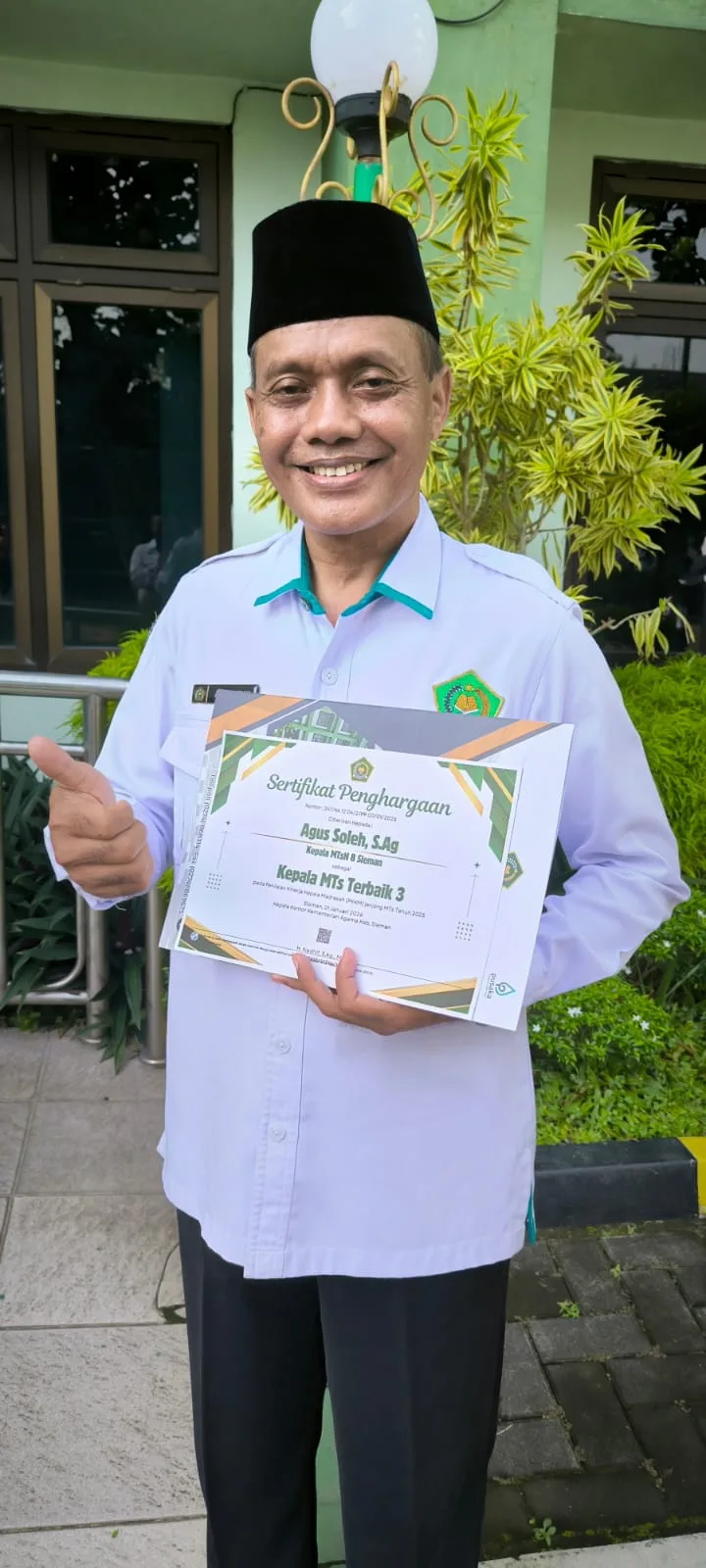 MTsN 8 Sleman Raih Peringkat 3 Kepala Madrasah Tsanawiyah Terbaik dalam PKKM
