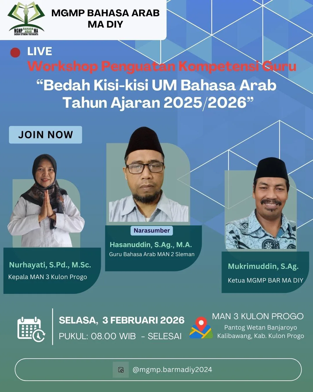 Perkuat Kesiapan Asesmen Madrasah, Guru Bahasa Arab MAN 5 Sleman Ikuti MGMP MA DIY