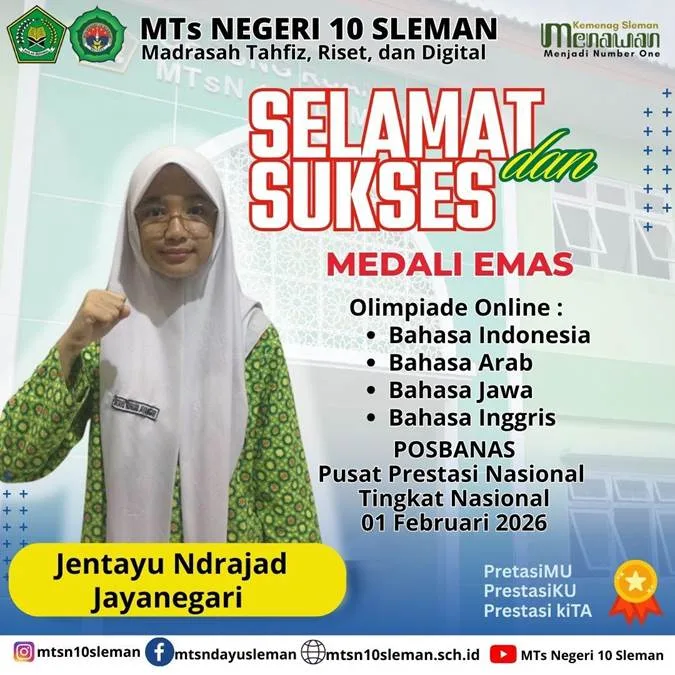Olimpiade Mata Pelajaran Online: Upaya MTsN 10 Sleman Tingkatkan Daya Belajar dan Literasi Siswa