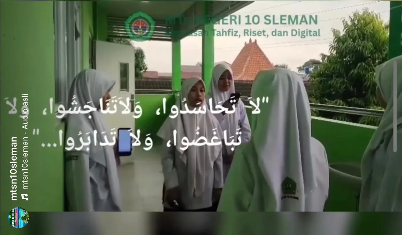 “Iri Hati Cuma Bikin Rugi”: Pesan Bermakna dari Korma Kelas 7C MTsN 10 Sleman