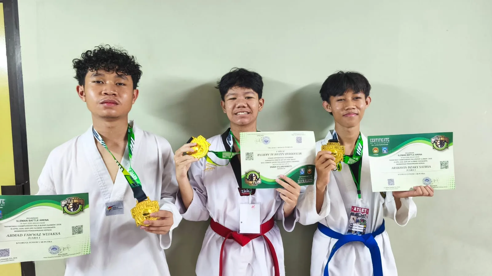 Borong 3 Medali Emas, Siswa MAN 3 Sleman Berjaya di Kejuaraan Taekwondo Sleman Battle Arena