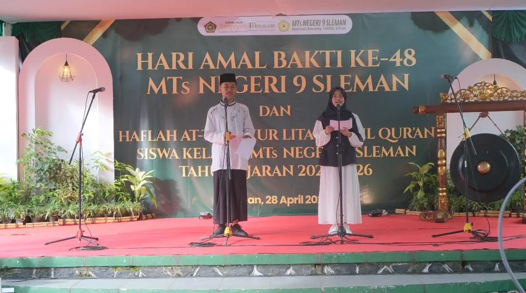 MTsN 9 Sleman Tampilkan MC Dua Bahasa dalam Peringatan HAB ke-48 dan Haflah At-Tasyakur Li Tahfidzil Qur’an