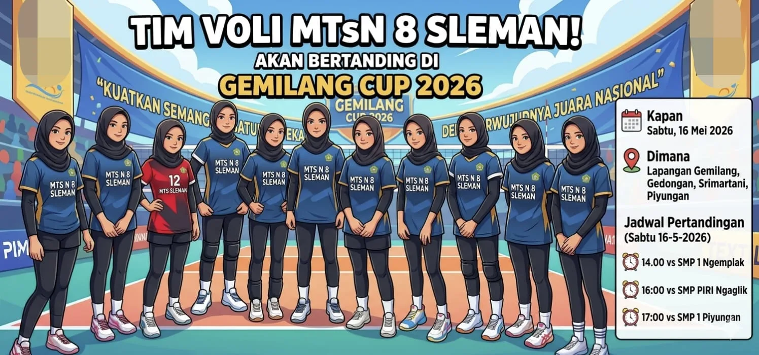 Tim Voli Putri MTsN 8 Sleman Siap Berlaga di Gemilang Cup 2026