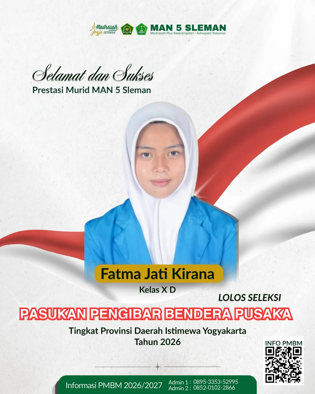 Luar Biasa, Kirana, Siswa MAN 5 Sleman Lolos Seleksi Paskibraka Provinsi DIY 2026