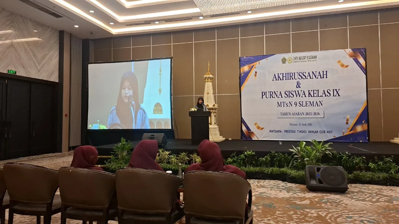 Ucapan Selamat dari Adik Kelas Warnai Akhirussanah MTsN 9 Sleman