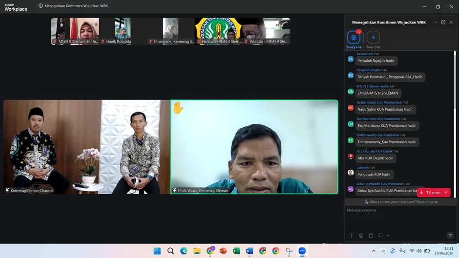 Kamad MTsN 9 Sleman Ikuti Zoom Podcast RUBIK Kankemenag Sleman