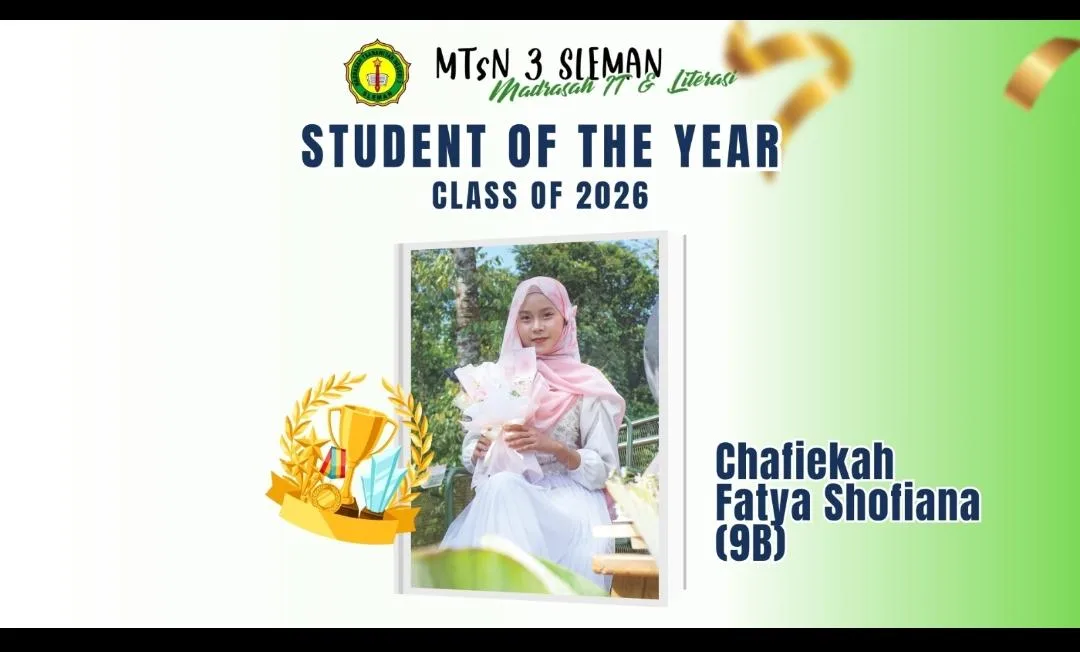 Chafiekah Fatya Shofiana Raih Predikat Terbaik Non Akademik Student of the Year MTsN 3 Sleman
