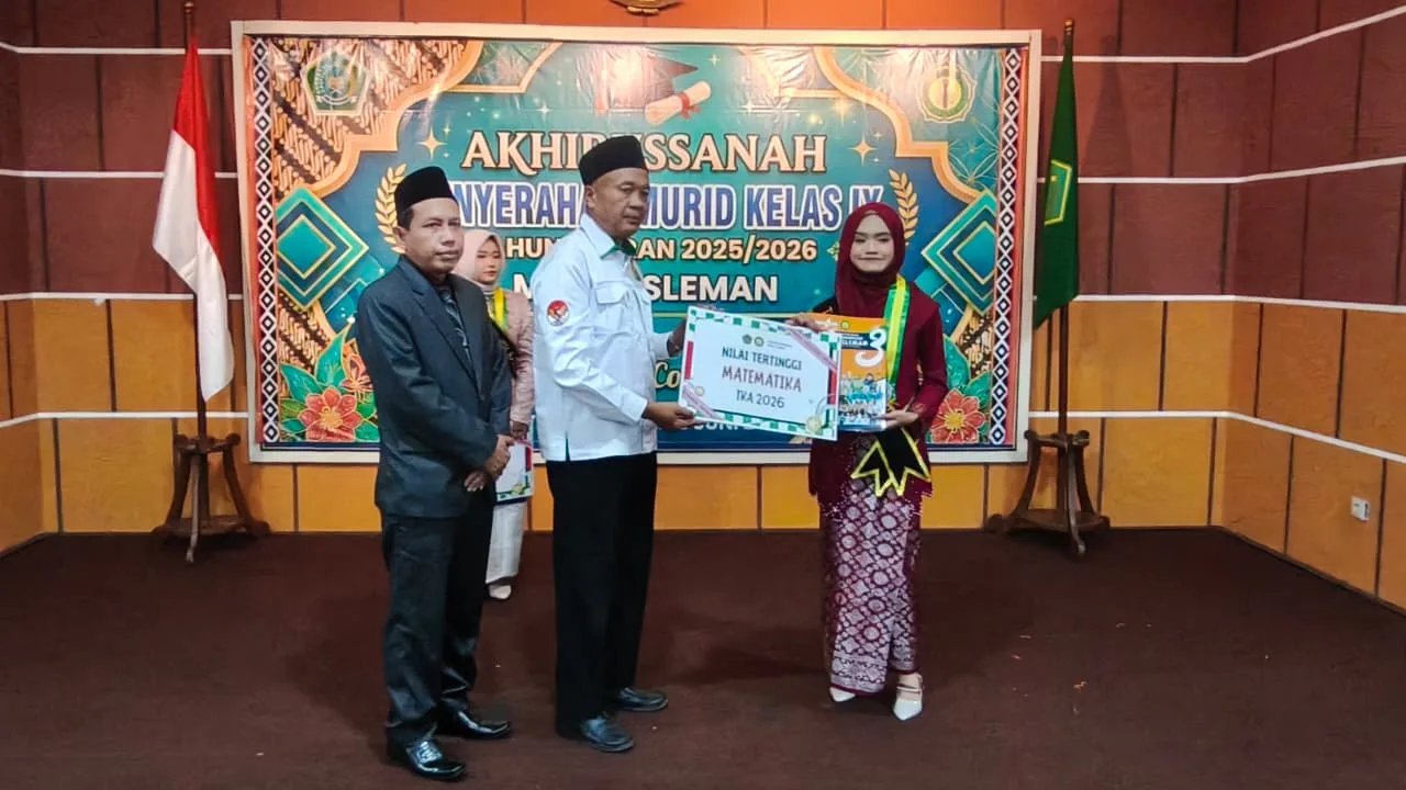 Banggakan MTs Negeri 3 Sleman, Mar’atus Sholihah Raih Nilai TKA Matematika Tertinggi