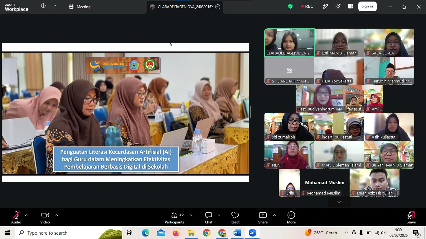 Tindak Lanjut Pelatihan AI, Guru MAN 3 Sleman Presentasikan Media Pembelajaran
