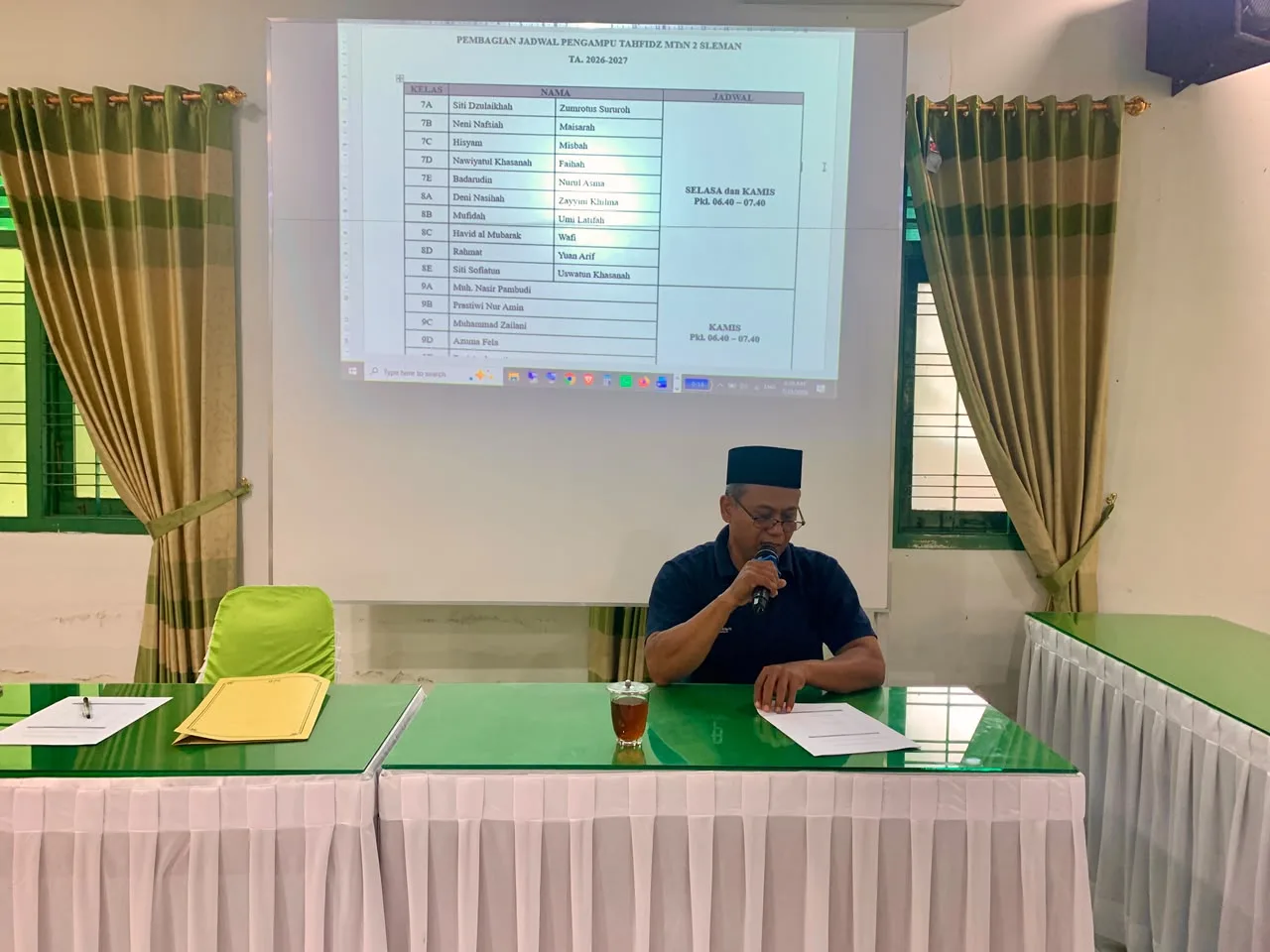 Bidang Kurikulum MTsN 2 Sleman Selenggarakan Rapat Koordinasi Program Tahfiz