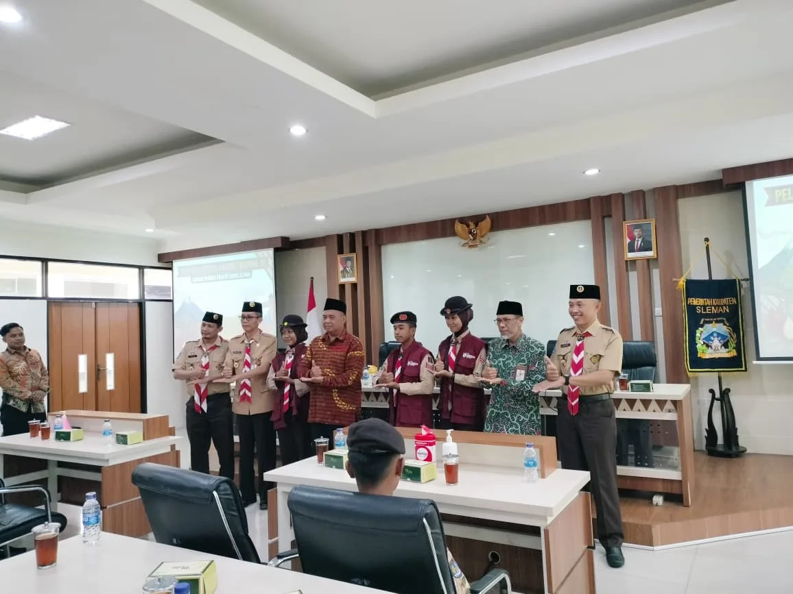 Bupati Sleman Lepas Kontingen Jambore Nasional 2026, Murid MTs Negeri 8 Sleman Turut Ambil Bagian